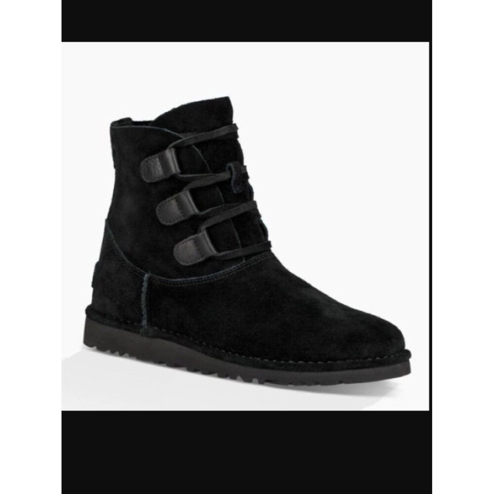 UGG Elvi Brown Suede Lace-up Ankle Boots Size 8